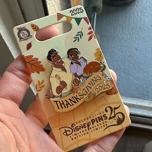 Authentic Disney 2025 Thanksgiving Pin - Feat. Naveen and Tiana - L.E.